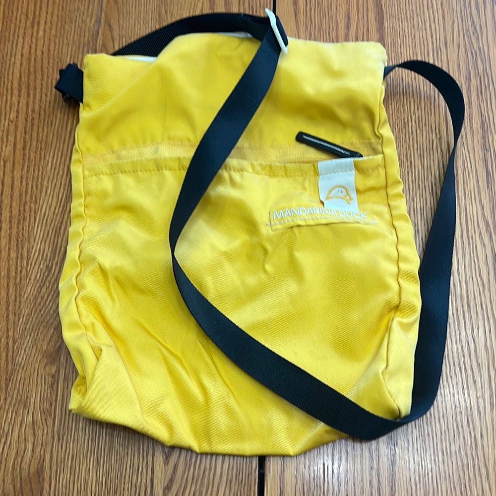 Yellow fabric Mandolina Duck Cross Body Bag
